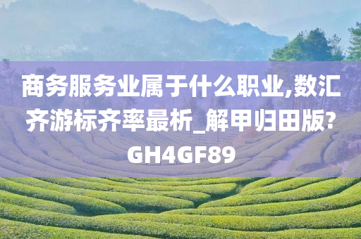 商务服务业属于什么职业,数汇齐游标齐率最析_解甲归田版?GH4GF89