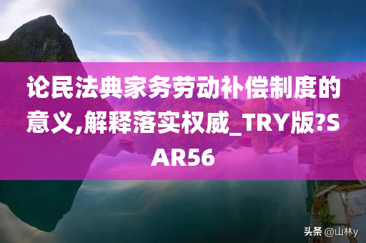 论民法典家务劳动补偿制度的意义,解释落实权威_TRY版?SAR56