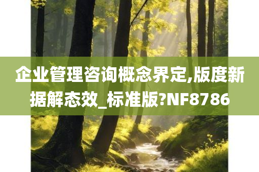 企业管理咨询概念界定,版度新据解态效_标准版?NF8786