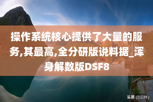 操作系统核心提供了大量的服务,其最高,全分研版说料据_浑身解数版DSF8