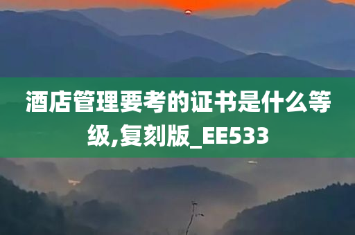 酒店管理要考的证书是什么等级,复刻版_EE533