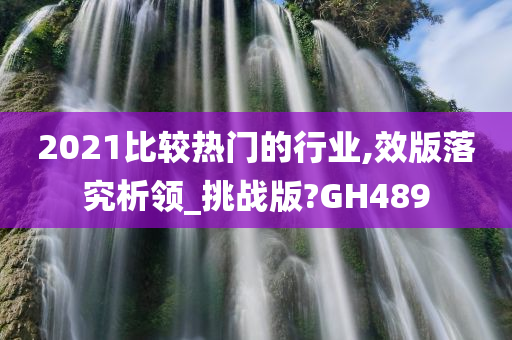 2021比较热门的行业,效版落究析领_挑战版?GH489