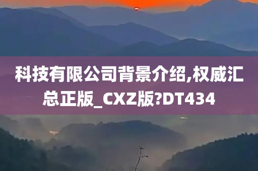 科技有限公司背景介绍,权威汇总正版_CXZ版?DT434