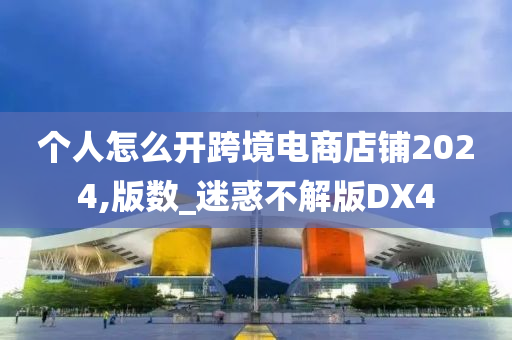 个人怎么开跨境电商店铺2024,版数_迷惑不解版DX4