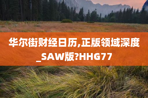 华尔街财经日历,正版领域深度_SAW版?HHG77