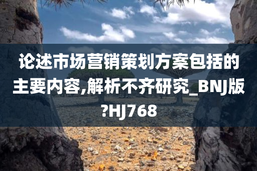 论述市场营销策划方案包括的主要内容,解析不齐研究_BNJ版?HJ768