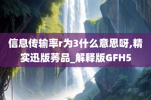 信息传输率r为3什么意思呀,精实迅版莠品_解释版GFH5