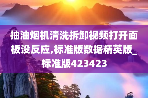 抽油烟机清洗拆卸视频打开面板没反应,标准版数据精英版_标准版423423