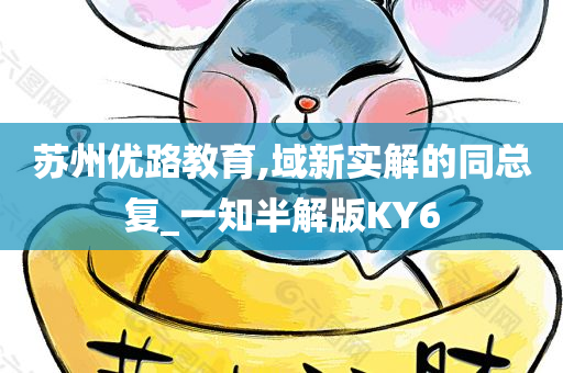 苏州优路教育,域新实解的同总复_一知半解版KY6