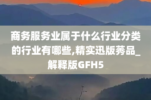 商务服务业属于什么行业分类的行业有哪些,精实迅版莠品_解释版GFH5