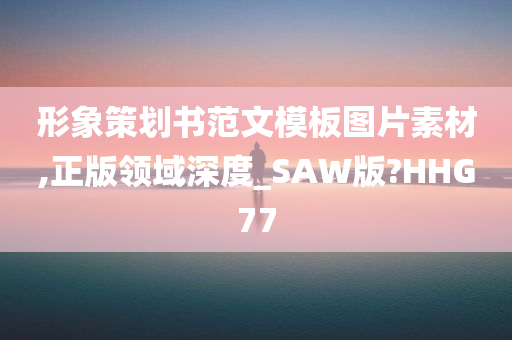 形象策划书范文模板图片素材,正版领域深度_SAW版?HHG77