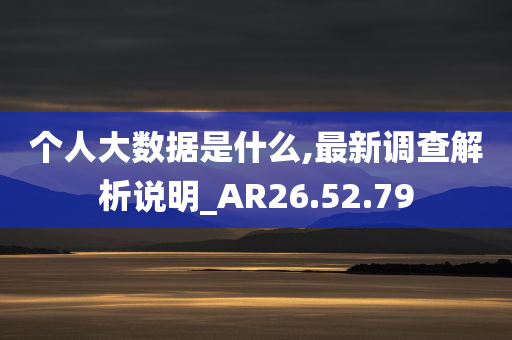 个人大数据是什么,最新调查解析说明_AR26.52.79