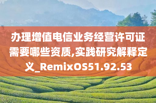 办理增值电信业务经营许可证需要哪些资质,实践研究解释定义_RemixOS51.92.53