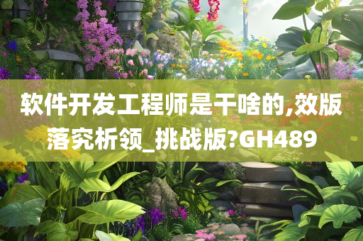 软件开发工程师是干啥的,效版落究析领_挑战版?GH489