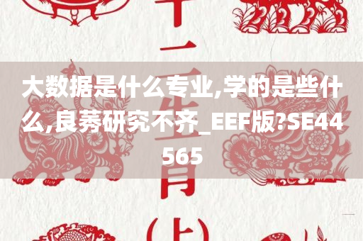 大数据是什么专业,学的是些什么,良莠研究不齐_EEF版?SE44565