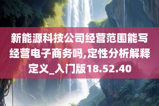 新能源科技公司经营范围能写经营电子商务吗,定性分析解释定义_入门版18.52.40