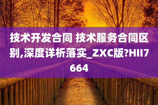 技术开发合同 技术服务合同区别,深度详析落实_ZXC版?HII7664