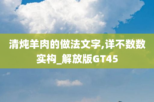 清炖羊肉的做法文字,详不数数实构_解放版GT45