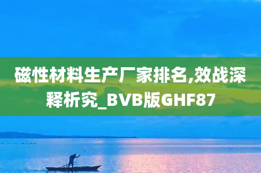 磁性材料生产厂家排名,效战深释析究_BVB版GHF87