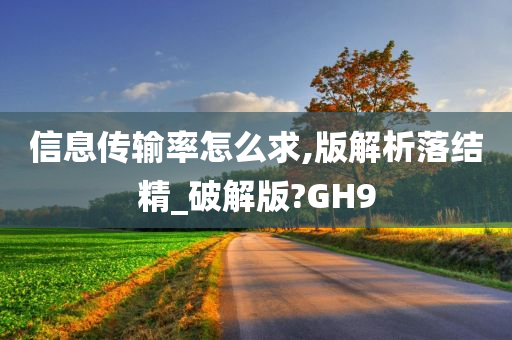 信息传输率怎么求,版解析落结精_破解版?GH9