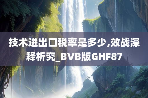 技术进出口税率是多少,效战深释析究_BVB版GHF87