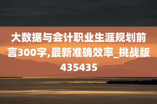 大数据与会计职业生涯规划前言300字,最新准确效率_挑战版435435