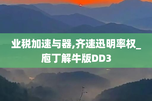 业税加速与器,齐速迅明率权_庖丁解牛版DD3