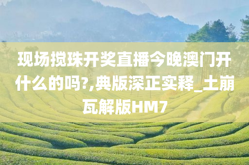 现场搅珠开奖直播今晚澳门开什么的吗?,典版深正实释_土崩瓦解版HM7