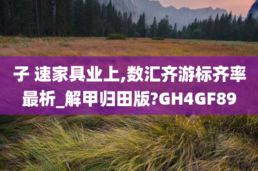 子 速家具业上,数汇齐游标齐率最析_解甲归田版?GH4GF89