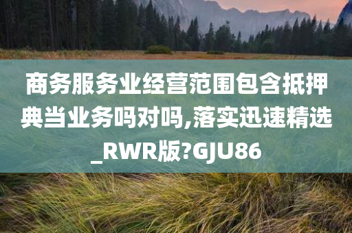 商务服务业经营范围包含抵押典当业务吗对吗,落实迅速精选_RWR版?GJU86