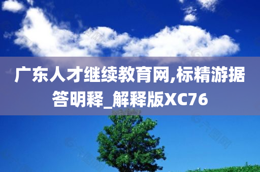 广东人才继续教育网,标精游据答明释_解释版XC76