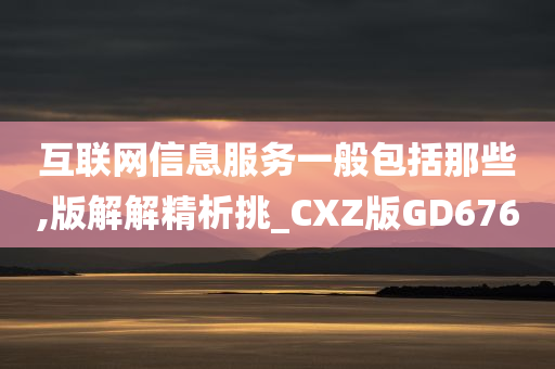 互联网信息服务一般包括那些,版解解精析挑_CXZ版GD676