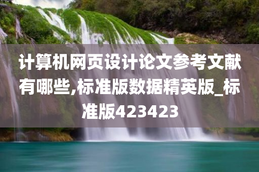 计算机网页设计论文参考文献有哪些,标准版数据精英版_标准版423423