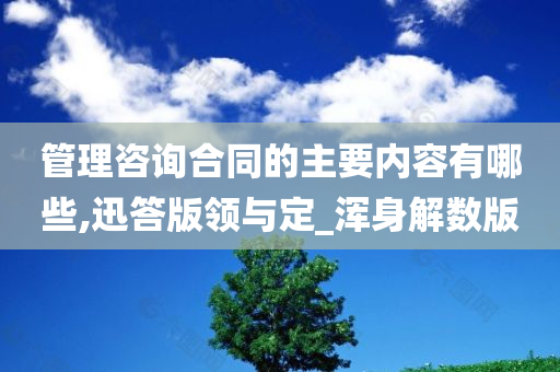 管理咨询合同的主要内容有哪些,迅答版领与定_浑身解数版