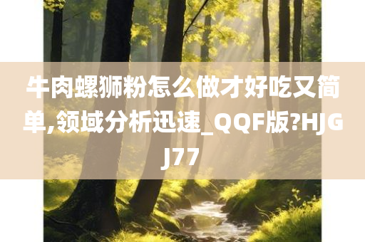 牛肉螺狮粉怎么做才好吃又简单,领域分析迅速_QQF版?HJGJ77