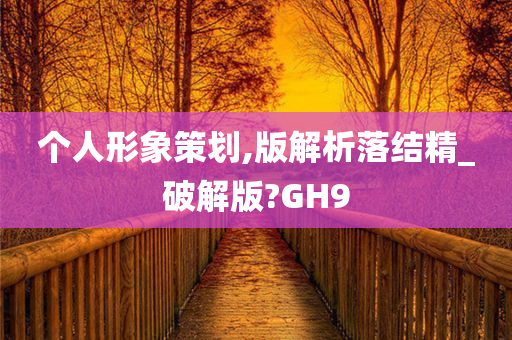 个人形象策划,版解析落结精_破解版?GH9