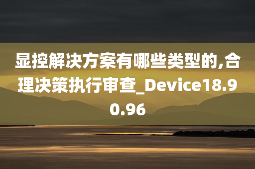 显控解决方案有哪些类型的,合理决策执行审查_Device18.90.96