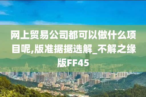 网上贸易公司都可以做什么项目呢,版准据据选解_不解之缘版FF45