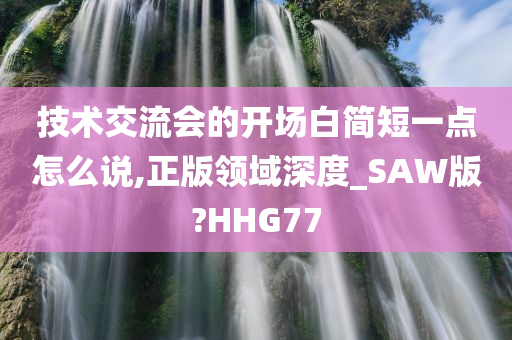 技术交流会的开场白简短一点怎么说,正版领域深度_SAW版?HHG77