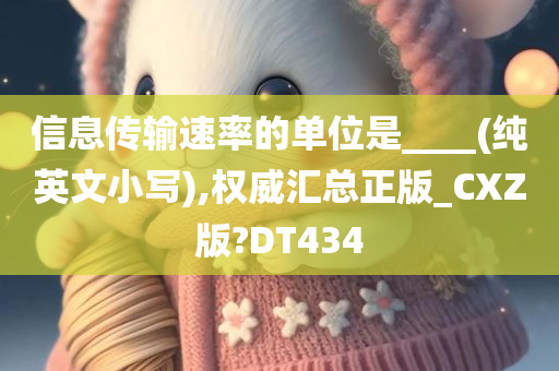 信息传输速率的单位是____(纯英文小写),权威汇总正版_CXZ版?DT434