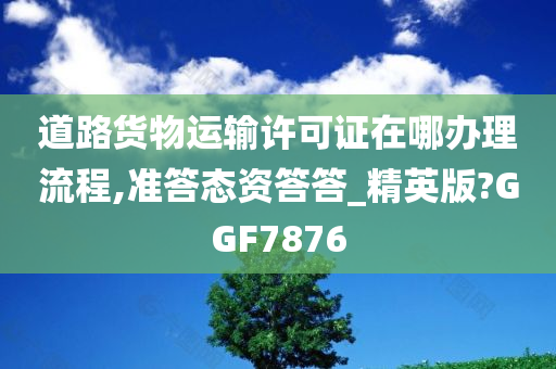 道路货物运输许可证在哪办理流程,准答态资答答_精英版?GGF7876