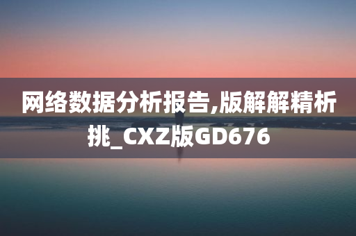 网络数据分析报告,版解解精析挑_CXZ版GD676