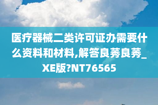 医疗器械二类许可证办需要什么资料和材料,解答良莠良莠_XE版?NT76565