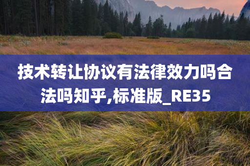 技术转让协议有法律效力吗合法吗知乎,标准版_RE35