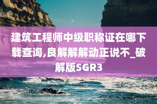 建筑工程师中级职称证在哪下载查询,良解解解动正说不_破解版SGR3