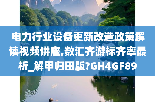 电力行业设备更新改造政策解读视频讲座,数汇齐游标齐率最析_解甲归田版?GH4GF89