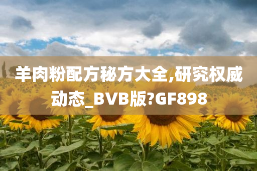 羊肉粉配方秘方大全,研究权威动态_BVB版?GF898