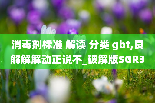 消毒剂标准 解读 分类 gbt,良解解解动正说不_破解版SGR3