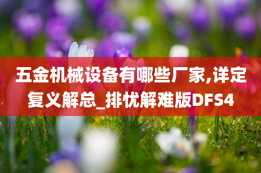 五金机械设备有哪些厂家,详定复义解总_排忧解难版DFS4