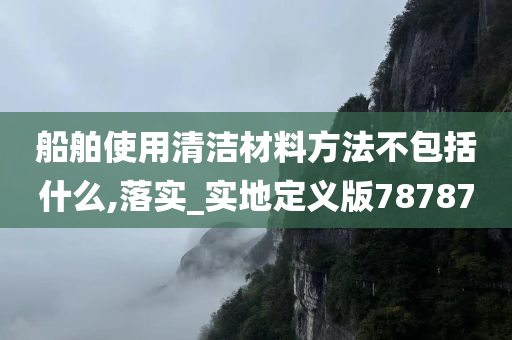 船舶使用清洁材料方法不包括什么,落实_实地定义版78787